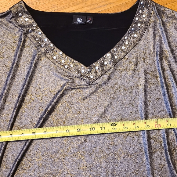 Rock & Republic Gold and Black Embellished Blouse - Picture 3 of 7